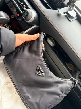 Prada Black Nylon Crossbody Bag with Silver Hardware